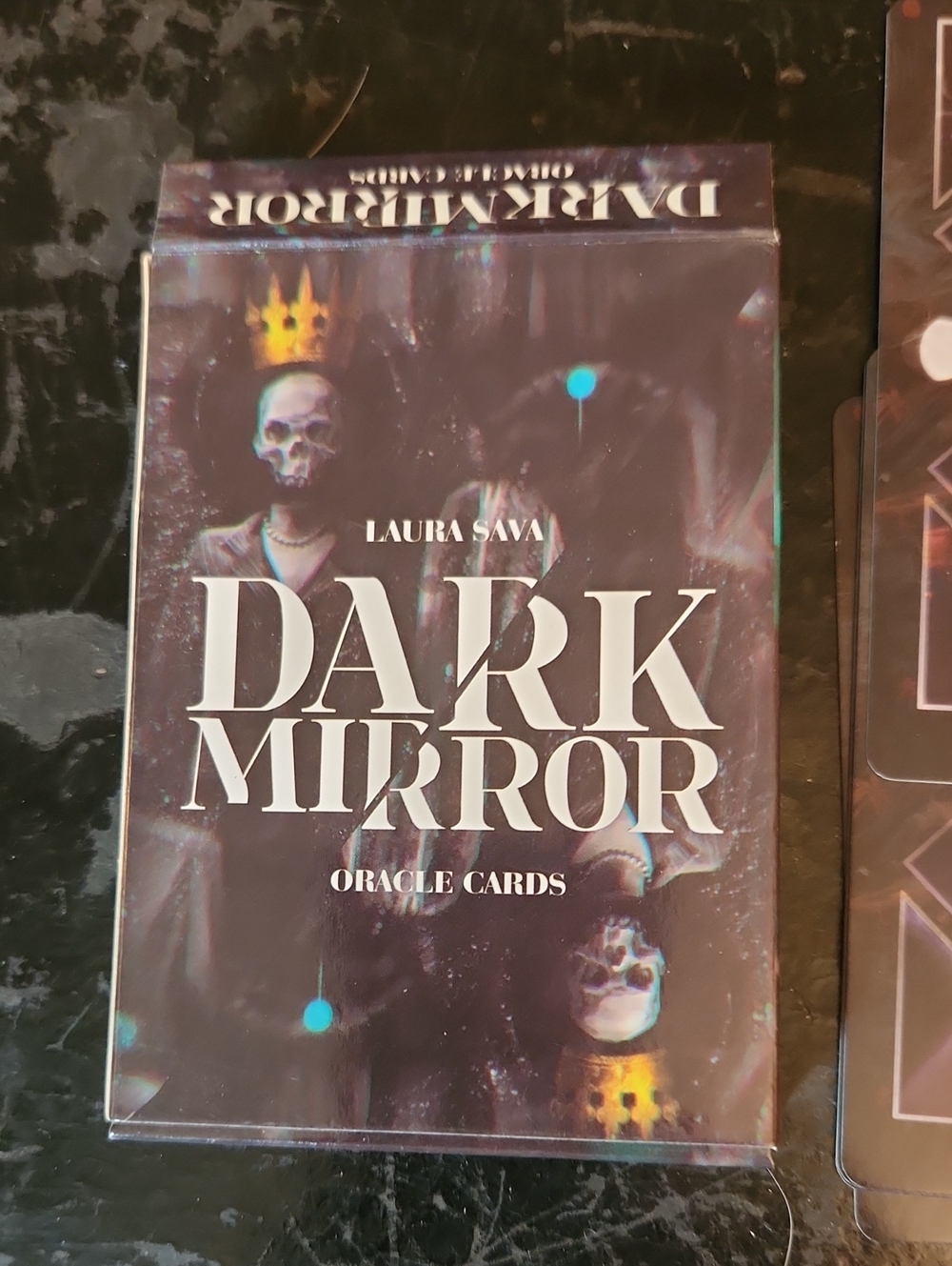 NWOT Dark Mirror Oracle Cards by Laura Sava - Purple Holographic Box